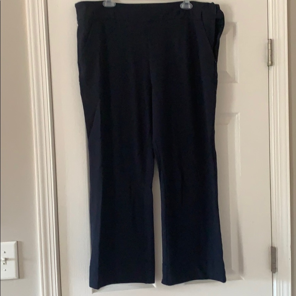 CAbi 5177 Easy Crop Knit Pants Navy